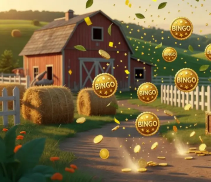 Színes, animált jutalomrendszer arany és zöld bingo badge-ekkel